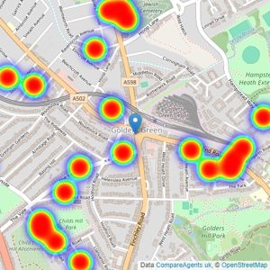 Winkworth - Golders Green listings heatmap