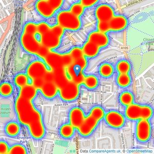 Winkworth - Highbury Park listings heatmap