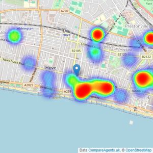 Winkworth - Hove listings heatmap