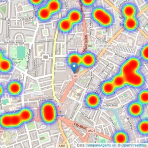 Winkworth - Islington listings heatmap