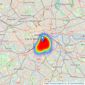 Winkworth - Kennington Sales listings heatmap