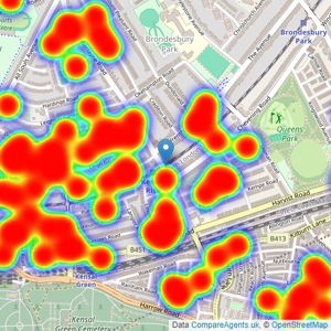 Winkworth - Kensal Rise and Queens Park listings heatmap