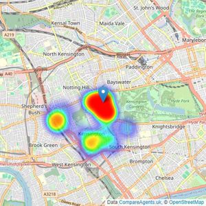 Winkworth - Kensington listings heatmap