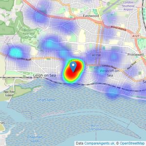 Winkworth - Leigh on Sea listings heatmap