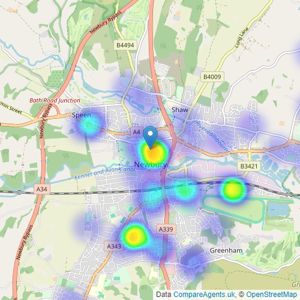 Winkworth - Newbury listings heatmap