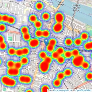 Winkworth - Putney listings heatmap