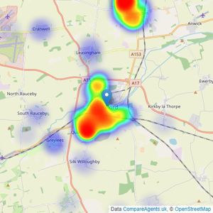 Winkworth - Sleaford listings heatmap