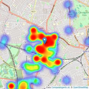 Winkworth - Streatham listings heatmap