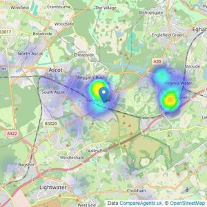 Winkworth - Sunningdale listings heatmap