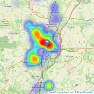 Winkworth - Winchester listings heatmap