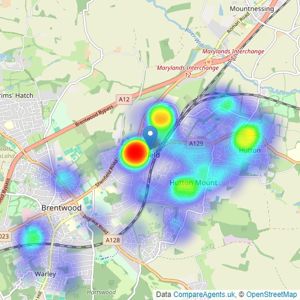 WN Properties - Shenfield listings heatmap