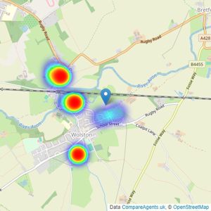 Wolston Independent Estate Agents - Wolston listings heatmap