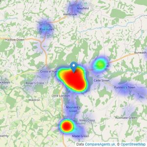 Wood & Pilcher - Heathfield listings heatmap