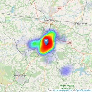 Wood & Pilcher - Tunbridge Wells listings heatmap