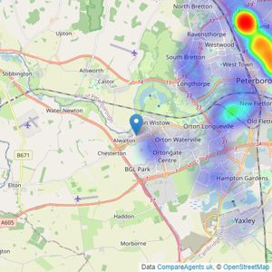 Woodcock Holmes Estate Agents - Peterborough listings heatmap