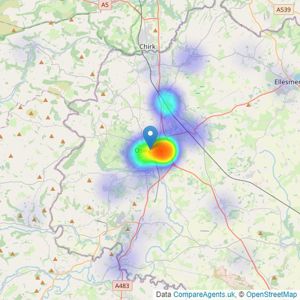 Woodhead Sales & Lettings - Oswestry listings heatmap