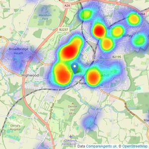 Woodlands Estate Agents - Horsham listings heatmap