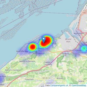 Woods Estate Agents - Portishead listings heatmap