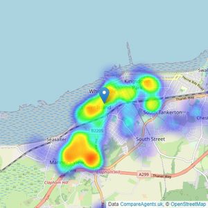 Woodward & Bishopp - Whitstable listings heatmap