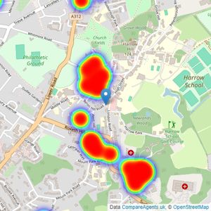 Woodward Estate Agents - Harrow listings heatmap