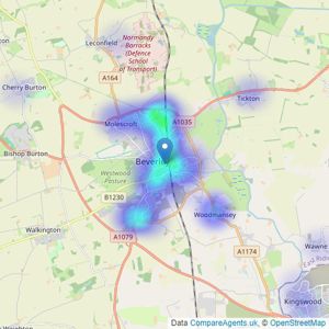 Woolley & Parks - Beverley listings heatmap