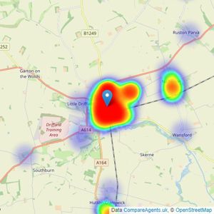 Woolley & Parks - Driffield listings heatmap