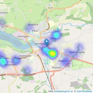 Woolliams Property Services - Barnstaple listings heatmap