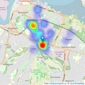 Wright & Co - Gillingham listings heatmap