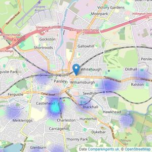 Wright & Crawford Solicitors - Paisley listings heatmap