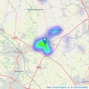 Wright & Wright - Hinckley listings heatmap