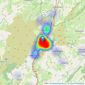 Wrights - Church Stretton listings heatmap