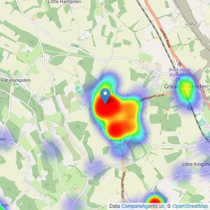 Wye Country - Prestwood listings heatmap