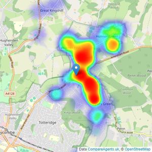 Wye Residential - Hazlemere listings heatmap