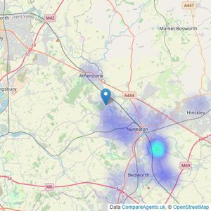 Xchange Properties - Nuneaton listings heatmap