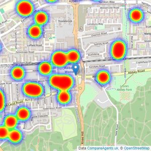 Your Move - Abbey Wood listings heatmap