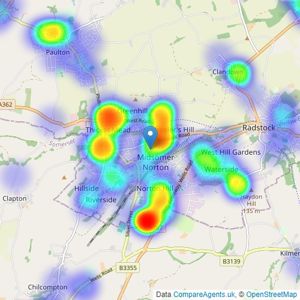 YOUR MOVE Bailey & Bryant - Midsomer Norton listings heatmap