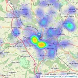 Your Move - Barnsley listings heatmap