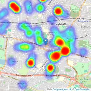 Your Move - Bexleyheath listings heatmap