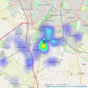 Your Move - Blaby listings heatmap