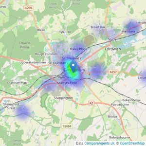 Your Move - Canterbury listings heatmap