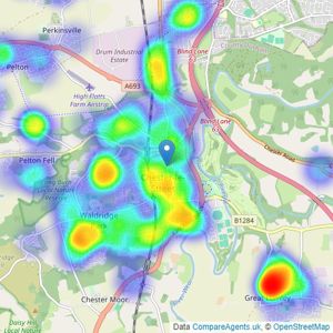 YOUR MOVE Chris Stonock - Chester Le Street listings heatmap