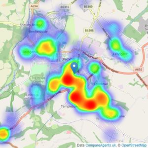 YOUR MOVE Chris Stonock - Consett listings heatmap