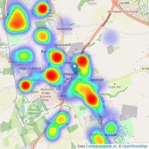 YOUR MOVE Chris Stonock - Houghton Le Spring listings heatmap