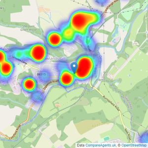 YOUR MOVE Chris Stonock - Rowlands Gill listings heatmap