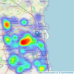 YOUR MOVE Chris Stonock - Sunderland listings heatmap