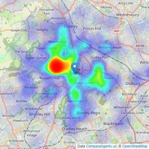 Your Move - Dudley listings heatmap