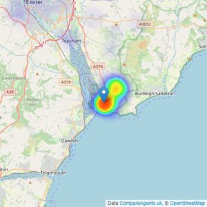 Your Move - Exmouth listings heatmap