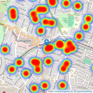 Your Move - Gillingham listings heatmap