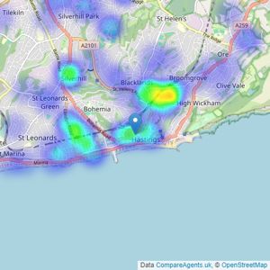 Your Move - Hastings listings heatmap