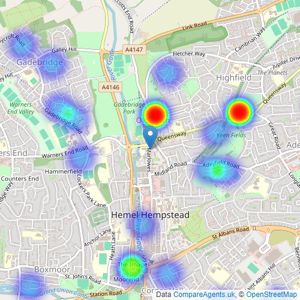 Your Move - Hemel Hempstead listings heatmap